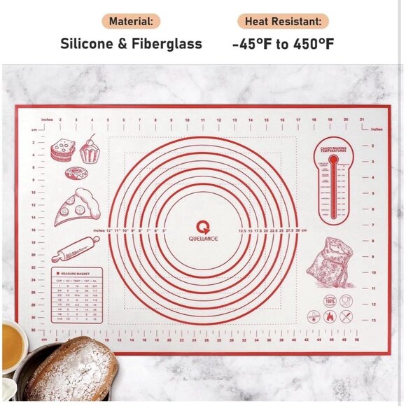 Silicone Pastry Baking Mat Dough - 16X24Inch Large Non Stick Slip Cookie Bread - Picture 4 of 9